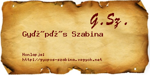 Gyöpös Szabina névjegykártya